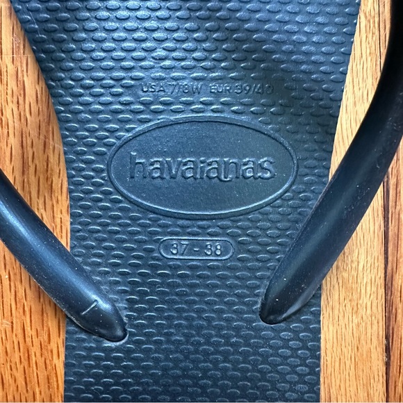 Havaianas Women's Slim Flip-Flop Sandals Black Size 7 - Picture 2 of 5